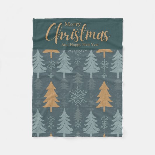 merry crishtmas green pattern  fleece deken (Voorkant)