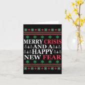 Merry Crisis And Happy New Fear Funny Ugly Christm Kaart (Gele Bloem)