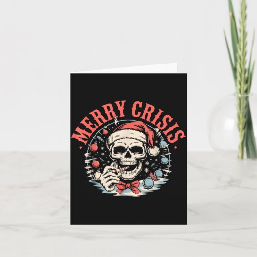 Merry Crisis Dark Humor Sarcastic Christmas Goth P Kaart (Voorkant)