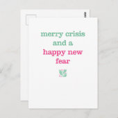 Merry Crisis & een blije nieuwe angst Briefkaart (Voorkant / Achterkant)