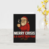 Merry Crisis Happy New Fear Year 2026 Funny Adult  Kaart (Gele Bloem)