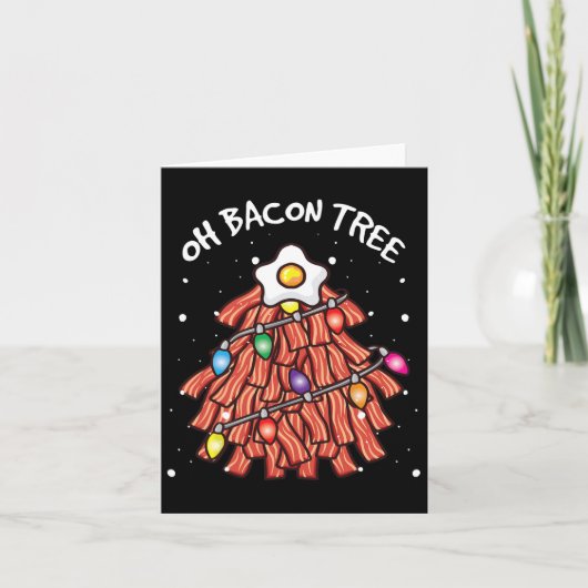 Merry Crispness Oh Bycon Tree BBQ Ugly Christmas S Kaart (Voorkant)