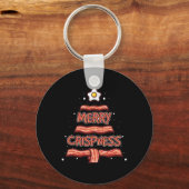 Merry Crispness Oh Bycon Tree BBQ Ugly Christmas S Sleutelhanger (Voorkant)