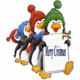 Merry Cristmas Pinguinos Staand Fotobeeldje