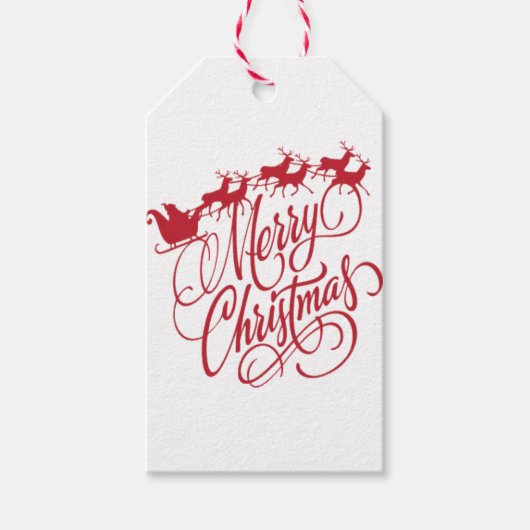Merry Cristmas renos Cadeaulabel (Voorkant)