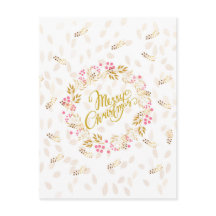 Merry Cristmas Wreath in Gold en Red