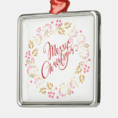 Merry Cristmas Wreath Metalen Ornament (Links)