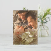 Merry Critmas | Gold Fantasy Tafelblad PnP 2-Foto Feestdagenkaart (Staand voorkant)