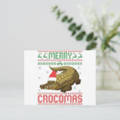 Merry Crocomas Funny Ugly KerstSweater Briefkaart (Staand voorkant)