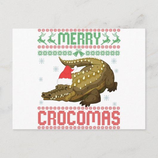 Merry Crocomas Funny Ugly KerstSweater Briefkaart (Voorkant)