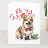 Merry Crogmas Dogs Dierenvrienden Kersthond Kaart (Achterkant)