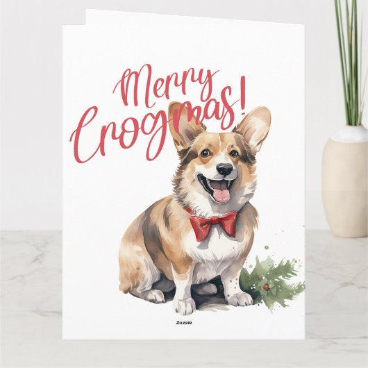 Merry Crogmas Dogs Dierenvrienden Kersthond Kaart (Achterkant)