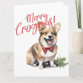 Merry Crogmas Dogs Dierenvrienden Kersthond Kaart (Voorkant)