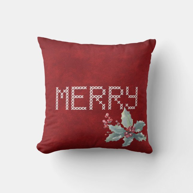 Merry Cross Stitching en Berries Kussen (Voorkant)