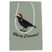 Merry Crowmas Kerstmis Crow Medium Cadeauzakje (Voorkant)
