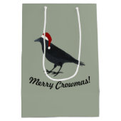 Merry Crowmas Kerstmis Crow Medium Cadeauzakje (Achterkant)