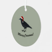 Merry Crowmas Kerstmis Crow Metalen Ornament (Voorkant links)