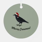 Merry Crowmas Kerstmis Crow Metalen Ornament (Achterkant)