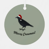 Merry Crowmas Kerstmis Crow Metalen Ornament (Voorkant)