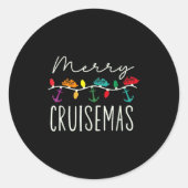 Merry Cruise-mas Cruise Christmas Xmas Pajamas Hol Ronde Sticker (Voorkant)