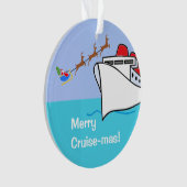 Merry Cruise-mas Ship and Santa Ornament (voorkant)