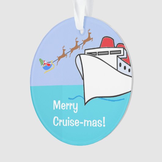 Merry Cruise-mas Ship and Santa Ornament (voorkant)