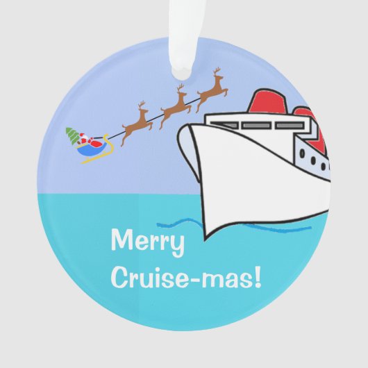 Merry Cruise-mas Ship and Santa Ornament (voorkant)