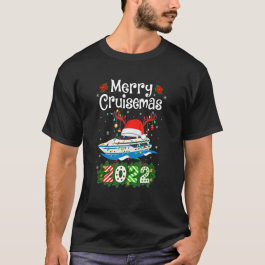 Merry Cruisemas 2022 Christmas Santa Reindeer Crui T-shirt (Voorkant)