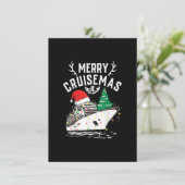 Merry Cruisemas 2022 Cruise Santa Hat Reindeer Xma Kaart (Staand voorkant)