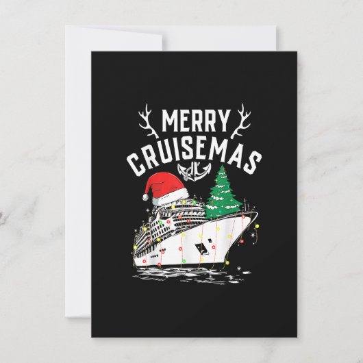 Merry Cruisemas 2022 Cruise Santa Hat Reindeer Xma Kaart (Voorkant)