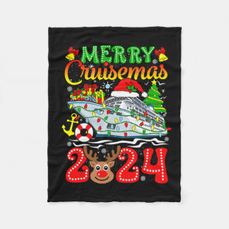 Merry Cruisemas 2024 Cruise Kerstmis Rudolph Xmas Fleece Deken