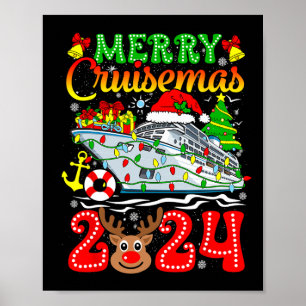 Merry Cruisemas 2024 Cruise Kerstmis Rudolph Xmas Poster