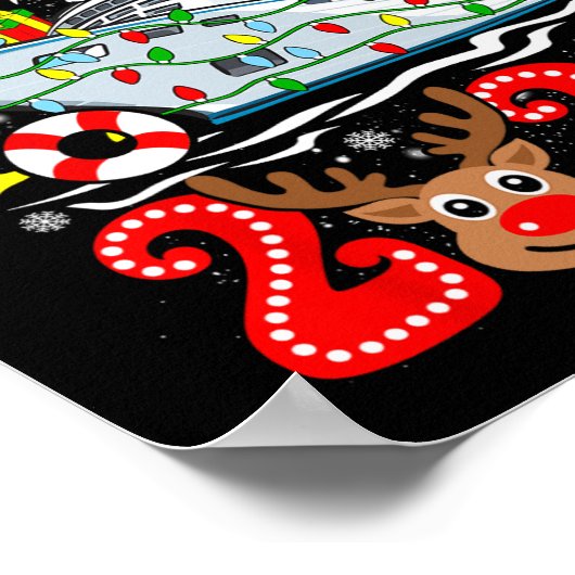 Merry Cruisemas 2024 Cruise Kerstmis Rudolph Xmas Poster (Hoek)