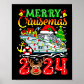 Merry Cruisemas 2024 Cruise Kerstmis Rudolph Xmas Poster (Voorkant)