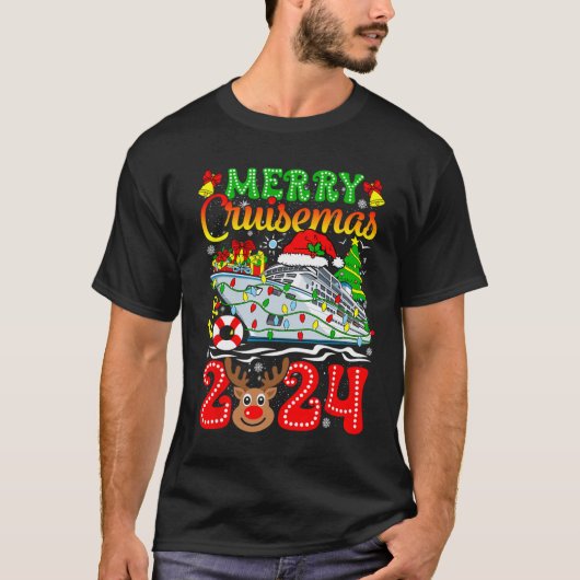 Merry Cruisemas 2024 Cruise Kerstmis Rudolph Xmas T-shirt (Voorkant)