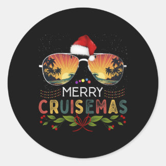 Merry Cruisemas 2024 Kerstman Reindeer Crui Ronde Sticker