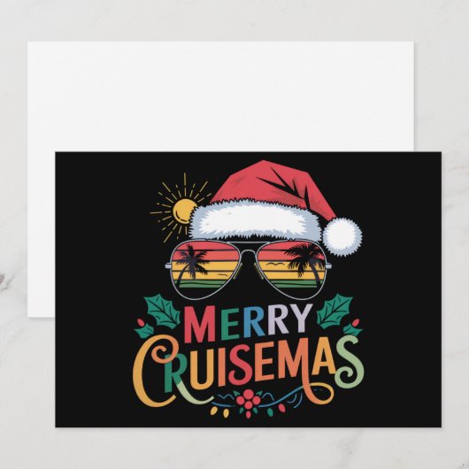 Merry Cruisemas 2024 Kerstman Rendier Feestdagenkaart (Voorkant / Achterkant)