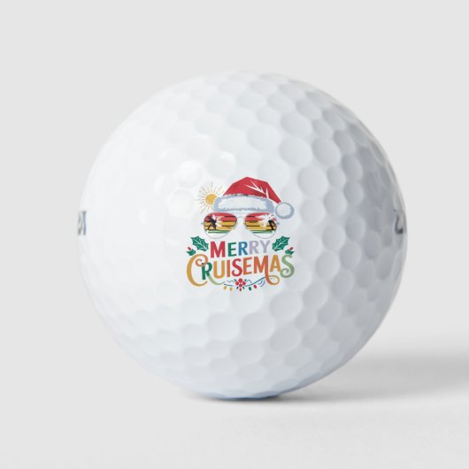 Merry Cruisemas 2024 Kerstman Rendier Golfballen (Voorkant)