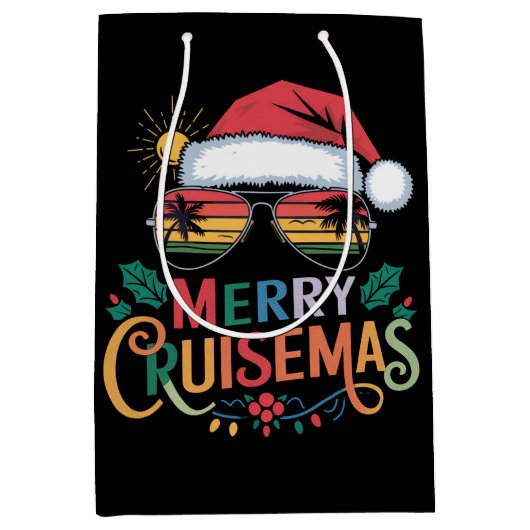 Merry Cruisemas 2024 Kerstman Rendier Medium Cadeauzakje (Voorkant)