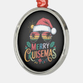 Merry Cruisemas 2024 Kerstman Rendier Metalen Ornament (Links)