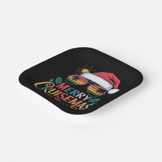 Merry Cruisemas 2024 Kerstman Rendier Papieren Bordje (Gebogen)