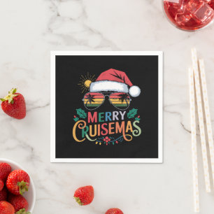 Merry Cruisemas 2024 Kerstman Rendier Servet