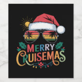 Merry Cruisemas 2024 Kerstman Rendier Wijn Etiket (Enkel label)