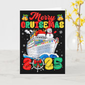 Merry Cruisemas 2025 Christmas Santa Groovy Cruise Kaart (Gele Bloem)