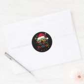 Merry Cruisemas 2025 Kerstman Rendier Ronde Sticker (Envelop)