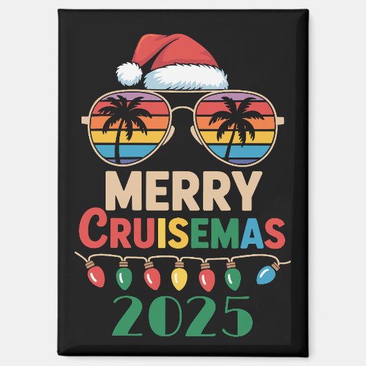Merry Cruisemas 2025 Personalized Xmas Cruise Magneet (Voorkant)