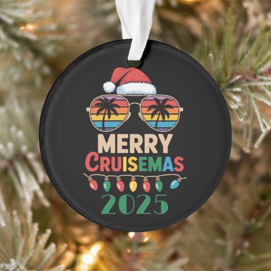 Merry Cruisemas 2025 Personalized Xmas Cruise Ornament (Boom)