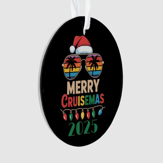Merry Cruisemas 2025 Personalized Xmas Cruise Ornament (voorkant)