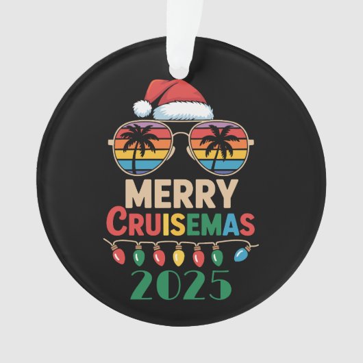 Merry Cruisemas 2025 Personalized Xmas Cruise Ornament (voorkant)
