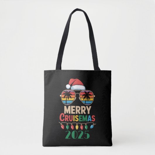 Merry Cruisemas 2025 Personalized Xmas Cruise Tote Bag (Voorkant)